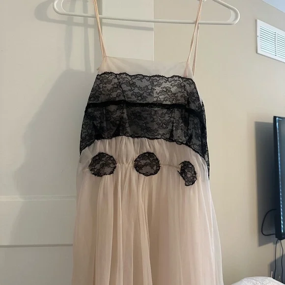 Vintage Lace Tulle Midi Dress Intimates Gown XS/S - Picture 4 of 6